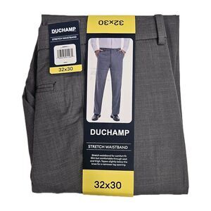 Duchamp Men's Stretch Waistband Slim Fit Dress Pants / Gray / Size 32X30‎